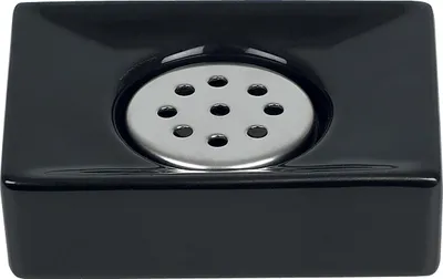 Immagine prodotto di Portasapone Spirella "Quadro" nero, gres porcellanato