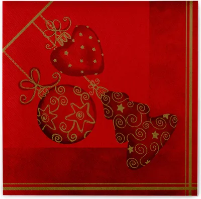 Produktbild von Sovie HOME Weihnachtsserviette Tiffany in Rot aus Linclass® Airlaid 40 x 40 cm, 12 Stück