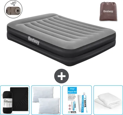Produktbild von Bestway Luftmatratze - 2-Personen - 152 x 203 x 46 cm - Grau - Inklusive Zubehör