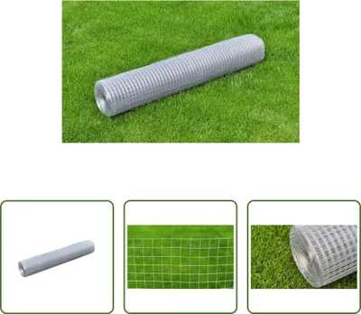 Produktbild von The Living Store Drahtzaun für Hühner Verzinkter Stahl 10x1 m Silbern