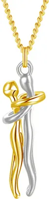 Produktbild von Paar Umarmungskette Für immer Liebe Anhänger Kupferschmuck Einheit Vertrauen Bindung Jahrestag Geburtstagsgeschenk Symbolisiert Umarmung Stärke Verbindung Schmuck