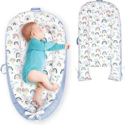 Image de Famanu Baby Cocoon, berceau circulaire pour bébé, 100% coton, hypoallergénique - Nid d'ange pour bébé