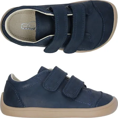 Produktbild von Ganzjahres-Lederschuhe Halbschuhe bar3foot 3Be28/1 blau, Klettverschluss, barfuß