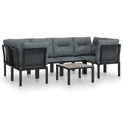 Obrázek produktu pro vidaXL 7dílná zahradní lounge souprava z černého a šedého polyratanu