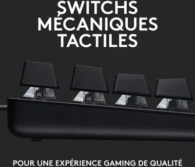 Image de Clavier Gamer Mécanique Logitech G413 SE, AZERTY, Filaire, Grande Taille, Rétroéclairé, Noir Aluminium