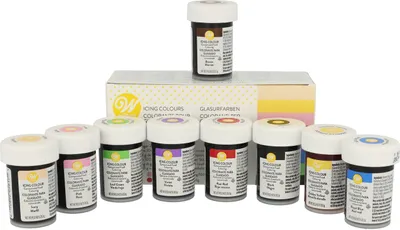 Produktbild von Wilton Glasurfarben Set 8 x 28 g + Braun