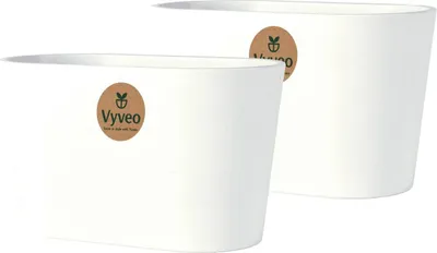Immagine prodotto di Vyveo - Vaso da fiori Varda - Set da 2 - Bianco - 32x13x14