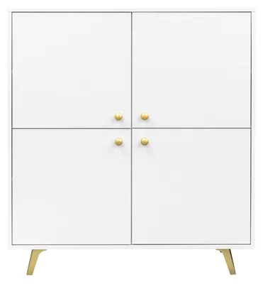 Produktbild von Masseno Kommode GALIO 140 cm Sideboard mit  Schubladen und 4 Türen für Wohnzimmer Schlafzimmer Modern 140x41x86 cm Weiß