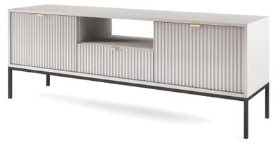 Obrázok produktu pre Selsey Vellore - TV stolík so zásuvkou a čiernym rámom, sivý, 154 cm