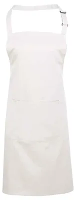 Obrázek produktu pro Premier - „Colours Collection“ zástěra s laclem pro muže/ženy, unisex, kapsa LT5855 (jednotná velikost) (bílá)