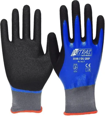 Produktbild von Arbeitshandschuhe | 12 Paar Nitras Oil Grip Nylonhandschuhe | Gr. 11