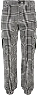 Image de Urban Classics - Pantalon de jogging cargo pour garçons, modèle TN1212 (tailles 152-170) (noir/blanc)