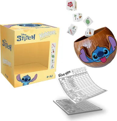 Produktbild von Yahtzee Stitch Würfelspiel, Disney Stitch Edition, Reisespiel, Gesellschaftsspiel, Ab 8 Jahren, Winning Moves
