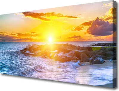 Produktbild von Tulup Leinwand-Bilder 100x50 Wandbild Canvas Kunstdruck Sonne Meer Landschaft