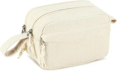 Produktbild von Federmäppchen mit großer Kapazität, Reißverschluss, beige, 1 Stück, für die Schule
