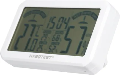 Produktbild von HABOTEST Mini-Digital-Hygrometer und Thermometer, Innen-Feuchtigkeitsmesser, Raumtemperatursensor mit St?nder und Loch, Temperatur- und Luftfeuchtigkeitsmonitor-Messger?t fš¹r Zuhause, Gew?chshaus, Garten, Keller, Schrank, Gitarrenkoffer