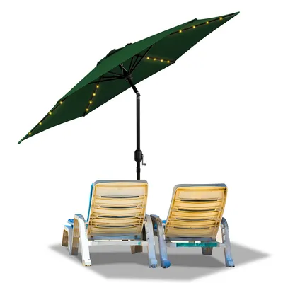 Produktbild von Jopassy 2.7m Sonnenschirm Gartenschirm Balkonschirm UV40+ Garten Wasserabweisend mit LED Solar,Grün,2.7m