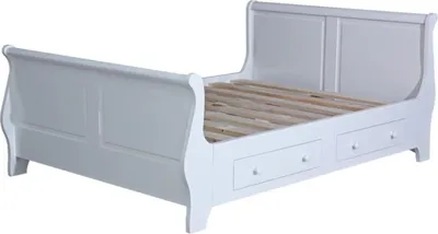 Produktbild von Casa Padrino Landhausstil Bett Altweiß 160 x 200 cm - Schlafzimmermöbel im Landhausstil