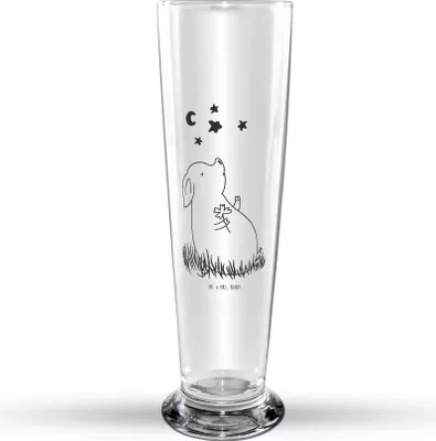 Produktbild von Mr. & Mrs. Panda Bierglas Schwein Glück - Transparent - Geschenk, Weißbierglas, Bier Glas, Weizen, Glücksbringer, Lustige Sprüche, Sterne, Motivation, Mr Mrs Weizenglas