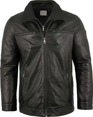 Produktbild von Bugatti - Herren Lederjacke Lammnappa schwarz : 52