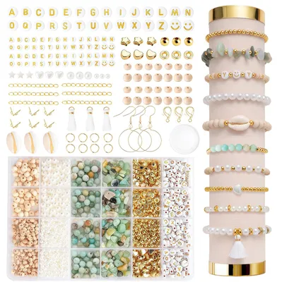 Perlen-Set mit 1310 Teilen für DIY-Armbänder und Schmuck