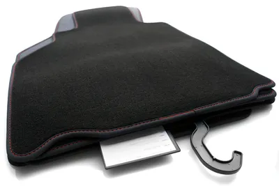 Produktbild von Premium Fußmatten Porsche 911 996 Carbio (mit Bose) Velours Autoteppich Original Qualität Nubuk +Rote Naht