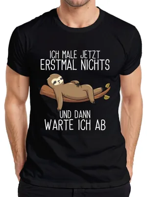 Zdjęcie produktu dla Na razie nic nie maluję Koszulka męska Sloth Saying Lazybones Gift, Czarny, XXL
