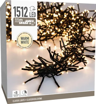 Obrázek produktu pro Clusterové osvětlení / vánoční osvětlení 1512 LED - teplá bílá - 8,5 metru