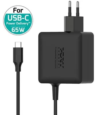 Obrázok produktu pre Napájací adaptér pre notebook, PORT DESIGNS GaN2, 65 W, 1,5 m USB-C, čierny