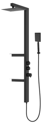 Produktbild von Badplaats Duschpaneel Avalon 145 x 30 cm – Aluminium-Duschset mit Mischbatterie und Duschkop