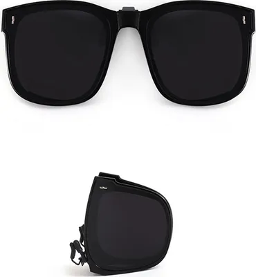 Produktbild von INF Faltbare polarisierte Clip-On-Sonnenbrille - Ultimativer UV400-Schutz Schwarz