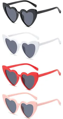 Produktbild von Vintage Herz Sonnenbrille, 4 Paar Herzförmige Brille