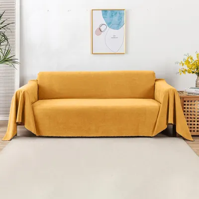 Produktbild von Wasserabweisender rutschfester Sofabezug Universal 180 x 300 cm Gelb