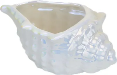 Image de Bol en céramique coquille, perle blanche, 8x19 cm