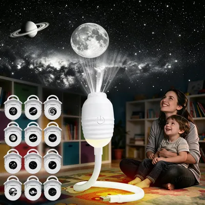 Image de Projecteur galaxie, projecteur de ciel étoilé USB 2-en-1 pour adultes