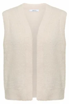 Produktbild von Open feather yarn vest 16835 oat milk beige melange Größe XL
