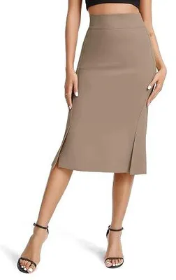 Zdjęcie produktu dla Spódnica midi elegancka dla kobiety wysoka talia ołówek elastyczna