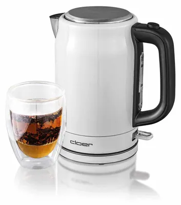 Produktbild von Cloer 4521 Wasserkocher 1,7 l mit herausnehmbarem Kalkfilter, Wasserstandsanzeige, Überhitzungs- & Trockengehschutz, Silikon-Ausguss & 360°-Basis,