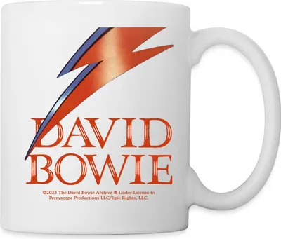 Produktbild von Spreadshirt David Bowie Schriftzug Rot Mit Blitz Tasse, One size, Weiß