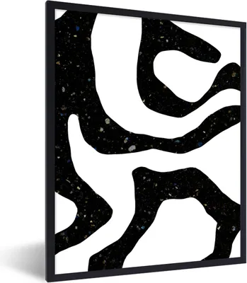 Produktbild von MuchoWow® Gerahmtes Poster Abstrakt - Minimalismus - Design 60x80 cm - Poster mit Schwarzem Bilderrahmen Wandposter Rahmen Foto Bilder - Premium - Wanddeko Wohnzimmer