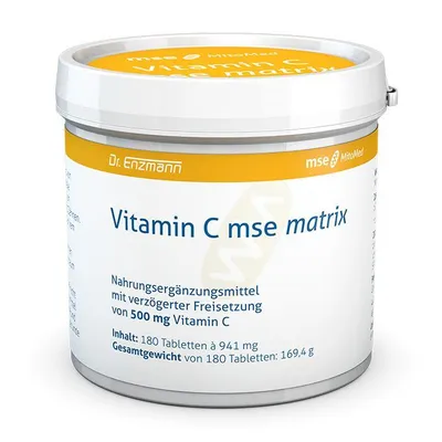 Produktbild von Dr. Enzmann Vitamin C matrix 500 mg 180 Tab - MSE - hochdosiert