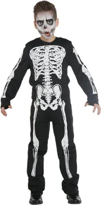 Produktbild von Overall Skelett Boy Halloween Kostüm, Groesse:128