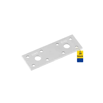 Produktbild von DMX - Flachverbinder verzinkt 20er Set 100x35x2,5 - Lochplatte - Holzverbinder - Stahlverbinder - Lochblech 2,5 mm - Flacheisen - Verbindungsplatte