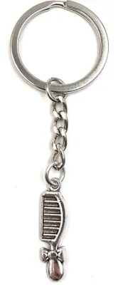 Produktbild von Onwomania Schlüsselanhänger Kamm Haare Frisur silber Metall Anhänger Charm