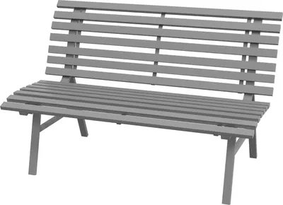 Produktbild von Gartenbank 2 Sitzer Parkbank mit Rückenlehne aus Aluminium 123x67x79cm grau für Garten Terrasse Balkon