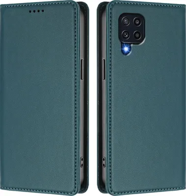 Produktbild von Handyhülle für Samsung Galaxy M32 4G, Kunstleder Klapphülle Stoßfeste Magnetische Hülle mit Ständer Grün