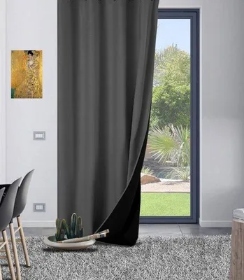 Produktbild von Home Style Verdunkelungsvorhang 140x260 cm – thermoisolierend, mit Haken – Alina Anthrazit