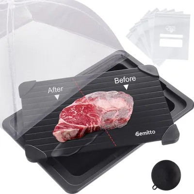 Produktbild von Schnelltrocknende Auftau-Unterlage – Lebensmittelsichere Auftaumatte für Fleisch, Fisch & Gemüse | Schnelles Auftauen ohne Strom & Mikrowelle
