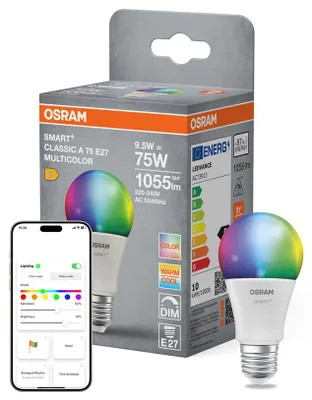 Zdjęcie produktu dla LEDVANCE SMART+ MATTER Classic, 9,5 W, 0,5 W, E27, 1055 lm, 20000 h, Wielo, Biały