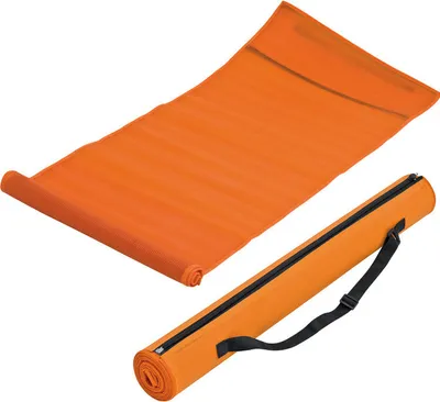 Produktbild von MACMA Strandmatte, orange, 180 x 60 cm, aus Kunststoffgeflecht, wasser- und schmutzabweisend, mit integriertem Reißverschluss und verstellbarem Tragegurt